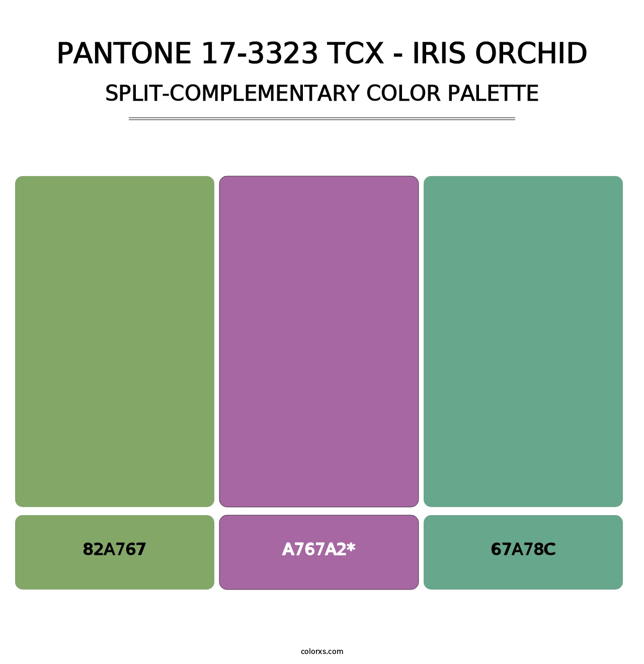 PANTONE 17-3323 TCX - Iris Orchid - Split-Complementary Color Palette