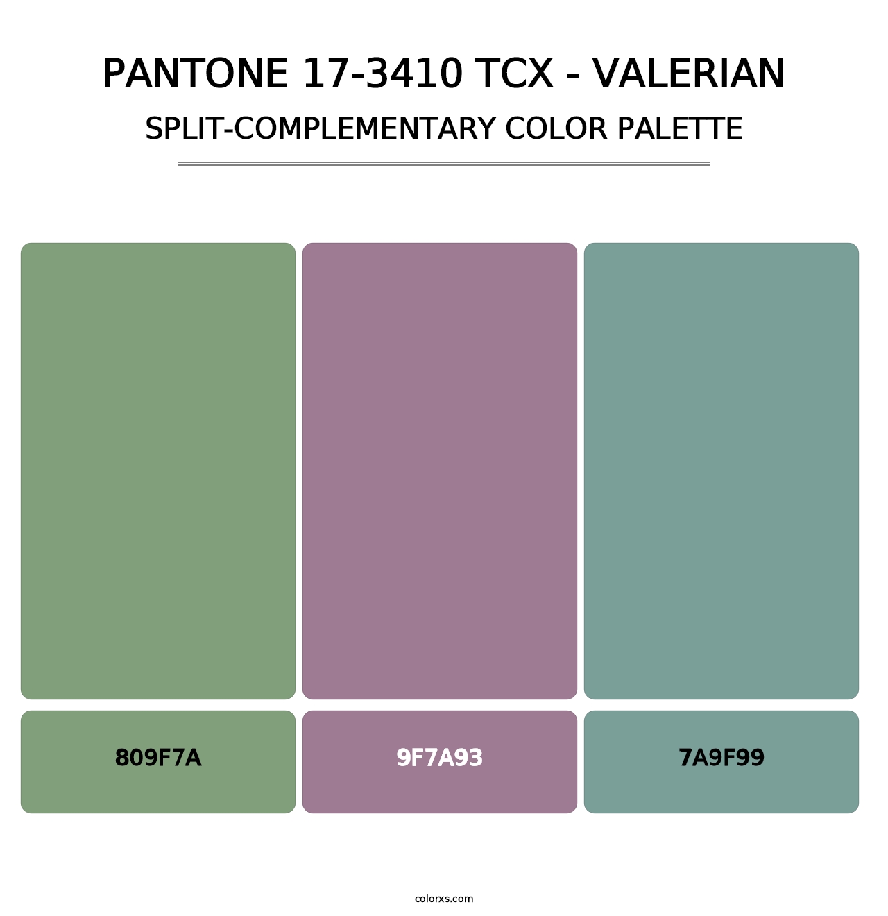 PANTONE 17-3410 TCX - Valerian - Split-Complementary Color Palette