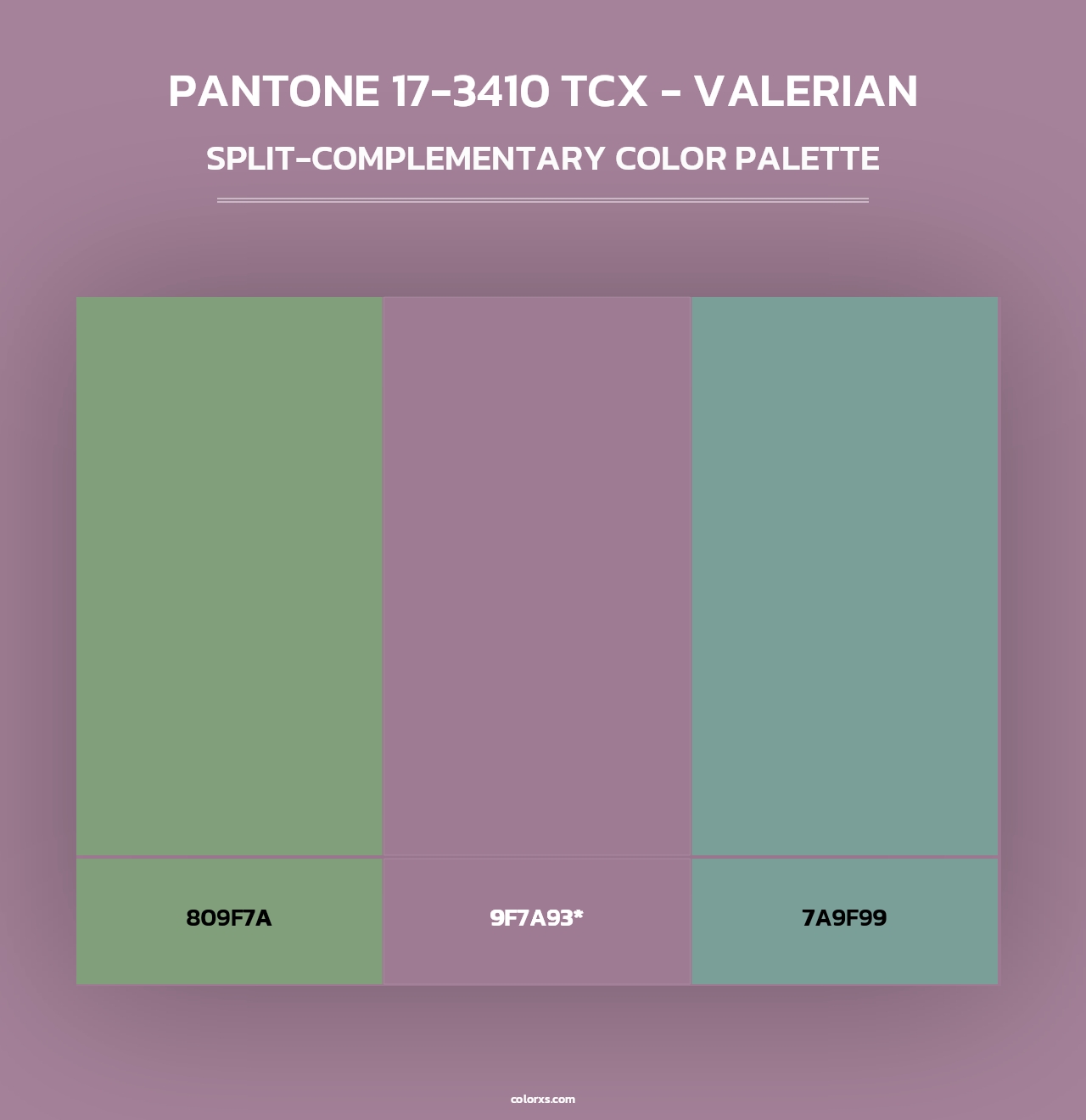 PANTONE 17-3410 TCX - Valerian - Split-Complementary Color Palette