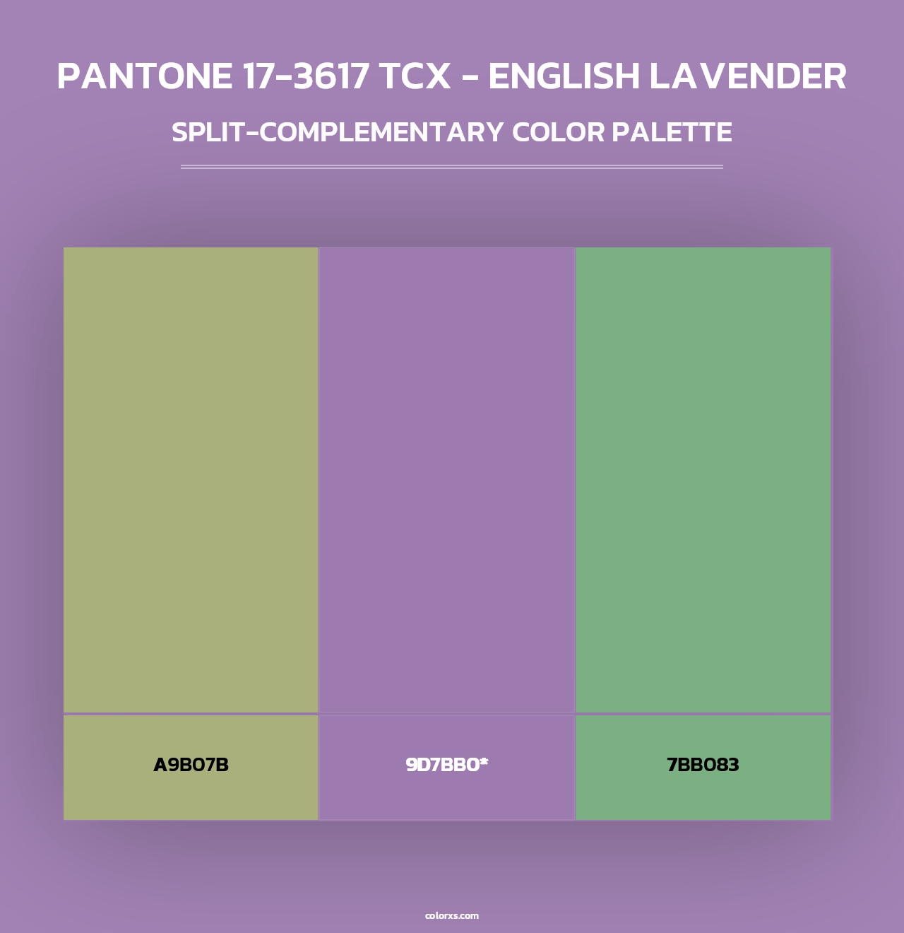 PANTONE 17-3617 TCX - English Lavender - Split-Complementary Color Palette