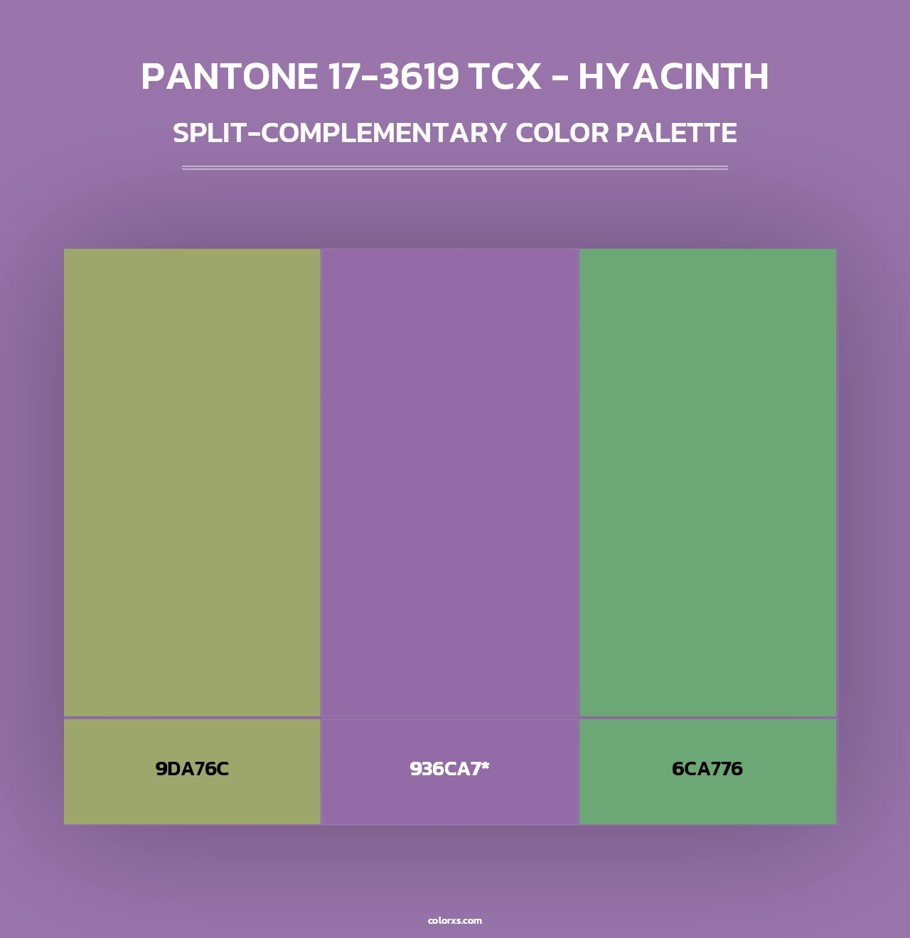 PANTONE 17-3619 TCX - Hyacinth - Split-Complementary Color Palette