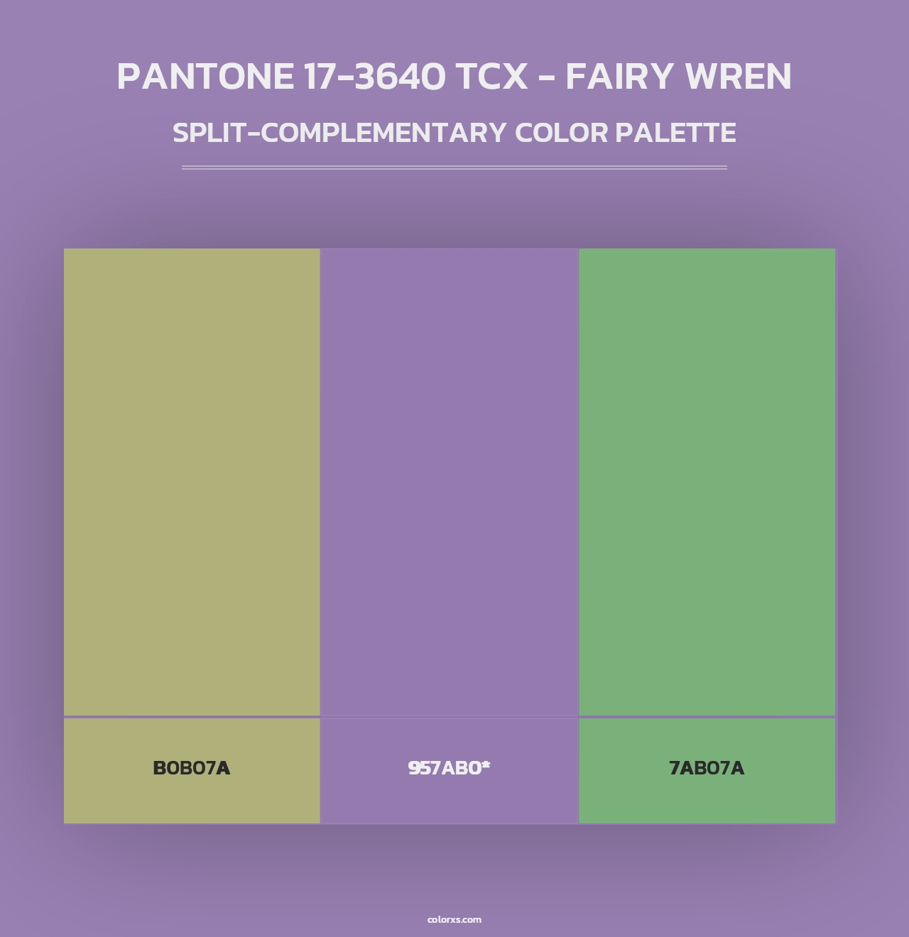 PANTONE 17-3640 TCX - Fairy Wren - Split-Complementary Color Palette