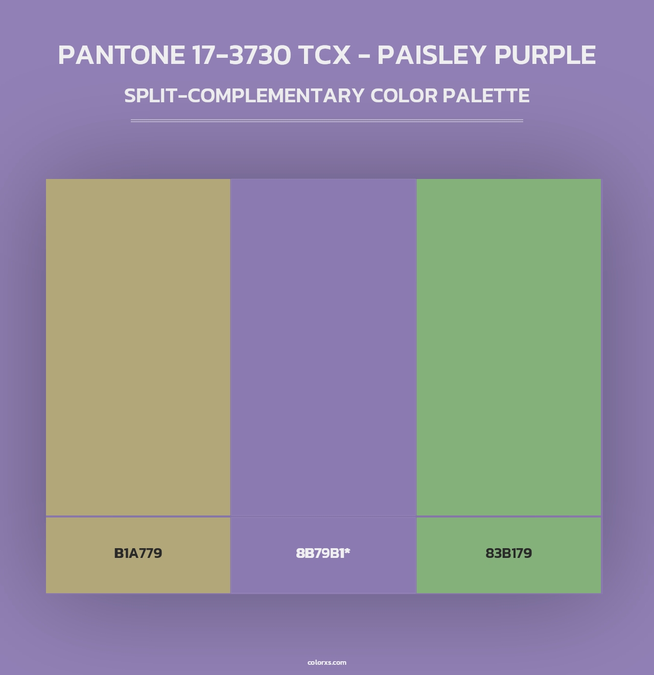 PANTONE 17-3730 TCX - Paisley Purple - Split-Complementary Color Palette