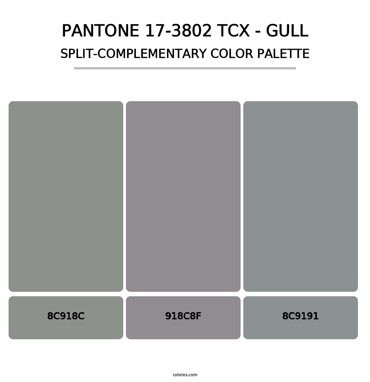 PANTONE 17-3802 TCX - Gull - Split-Complementary Color Palette