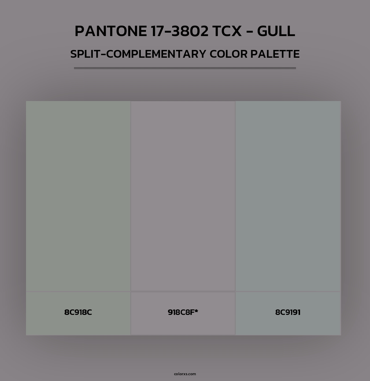 PANTONE 17-3802 TCX - Gull - Split-Complementary Color Palette