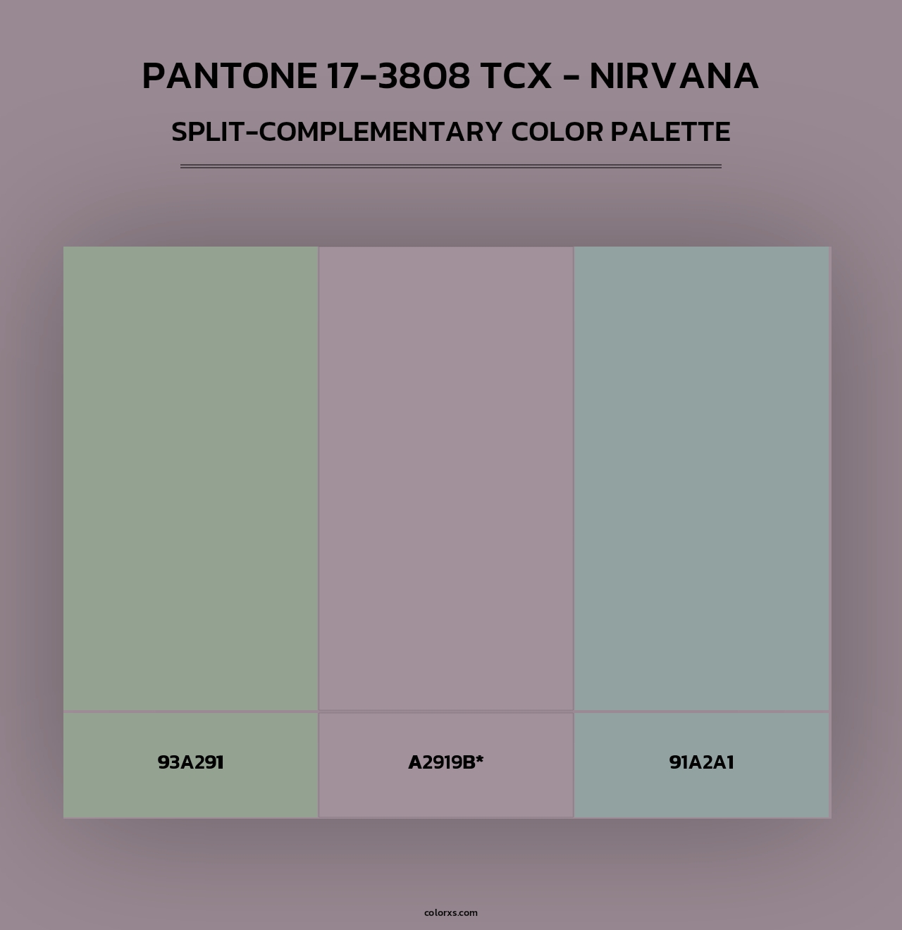 PANTONE 17-3808 TCX - Nirvana - Split-Complementary Color Palette