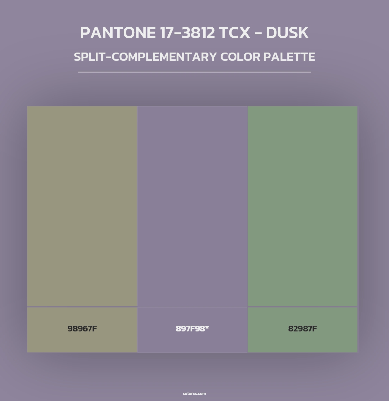 PANTONE 17-3812 TCX - Dusk - Split-Complementary Color Palette
