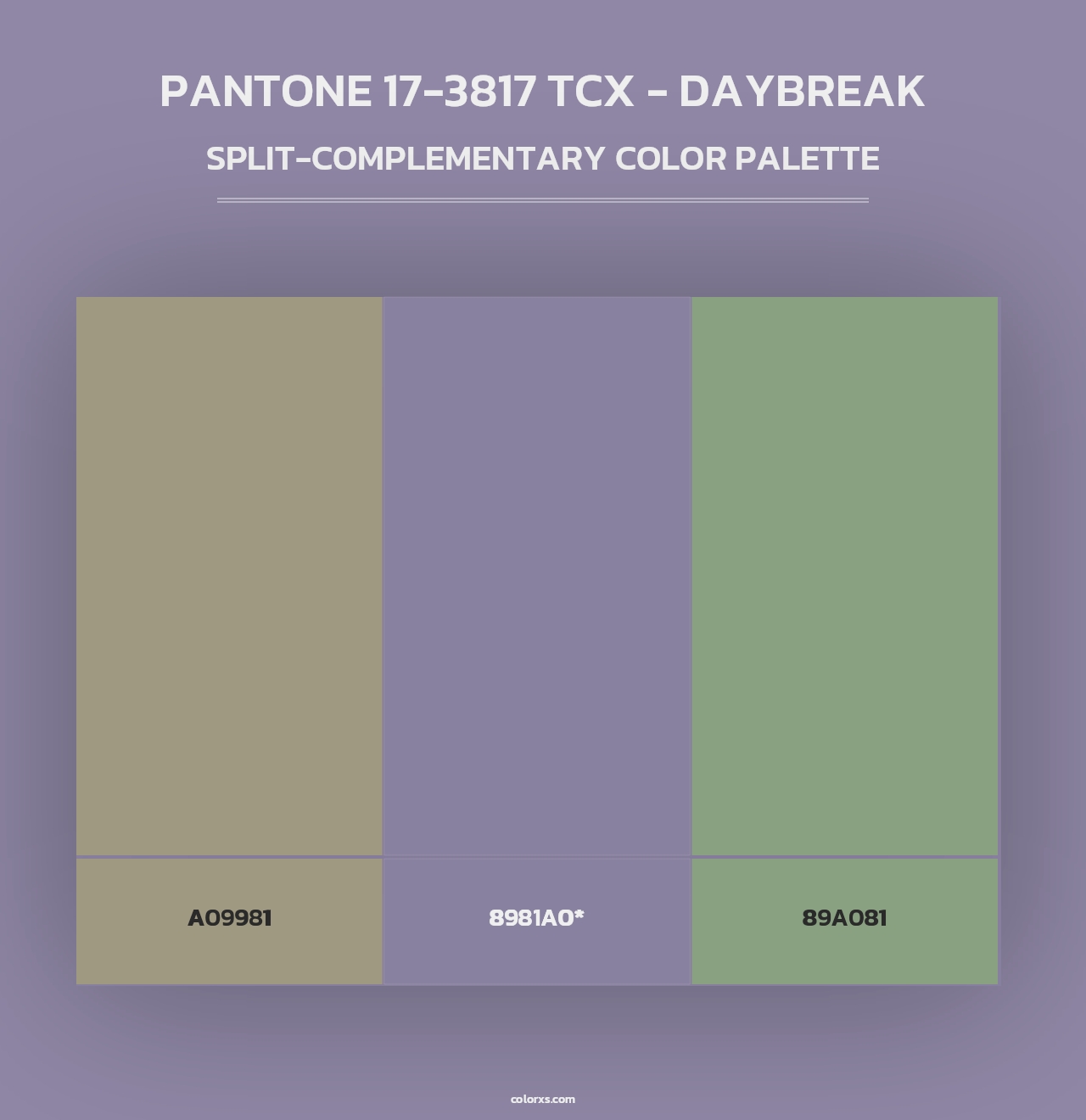 PANTONE 17-3817 TCX - Daybreak - Split-Complementary Color Palette