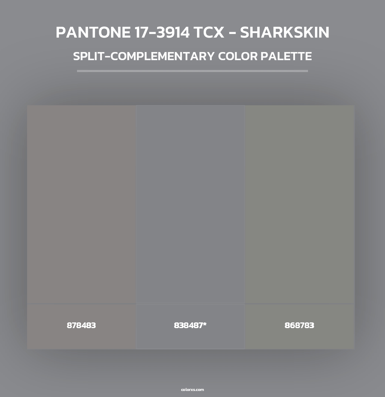 PANTONE 17-3914 TCX - Sharkskin - Split-Complementary Color Palette