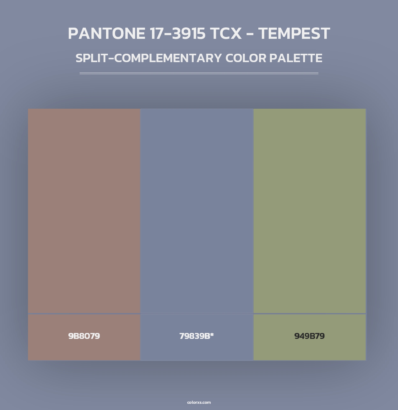 PANTONE 17-3915 TCX - Tempest - Split-Complementary Color Palette