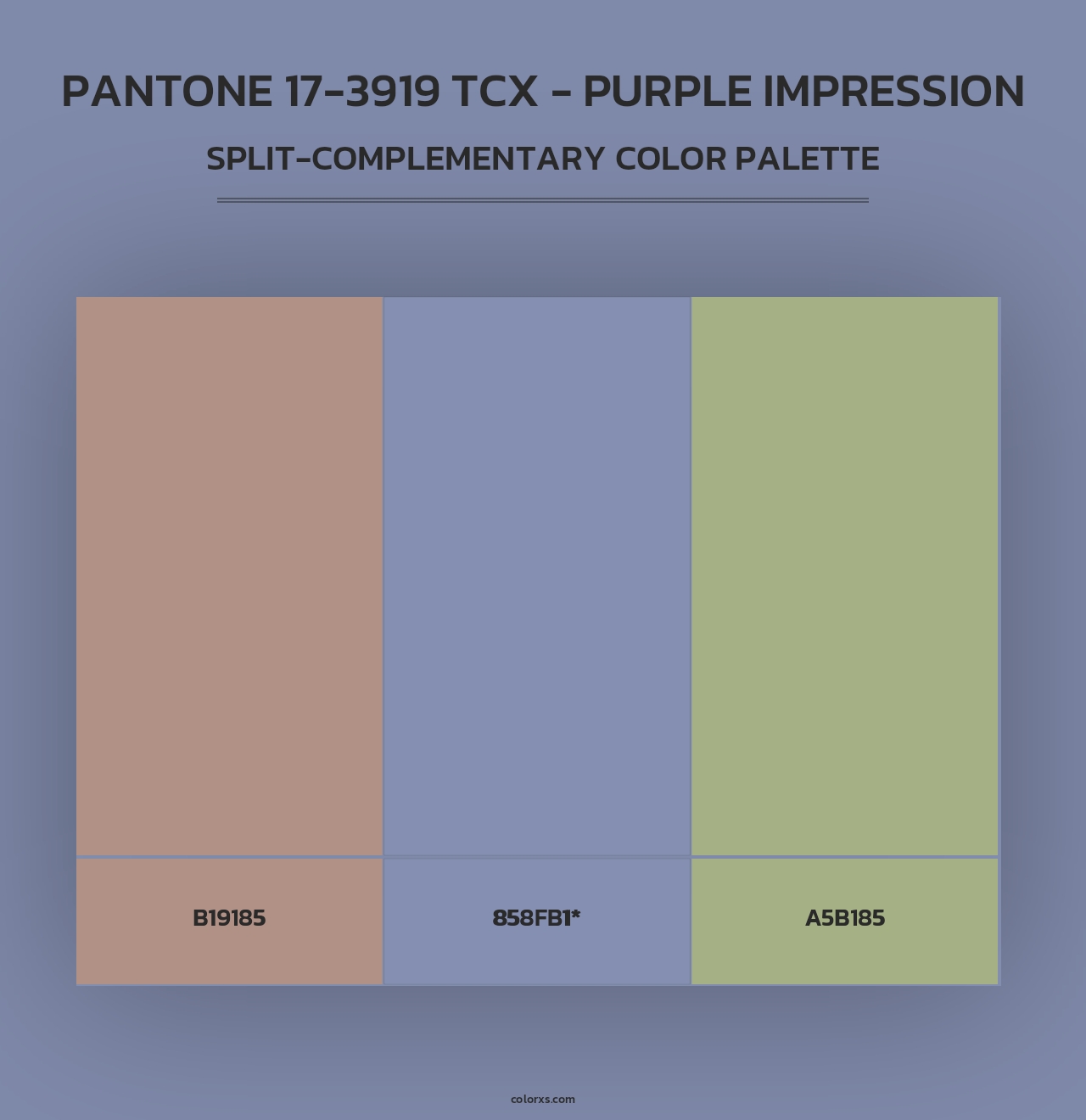 PANTONE 17-3919 TCX - Purple Impression - Split-Complementary Color Palette