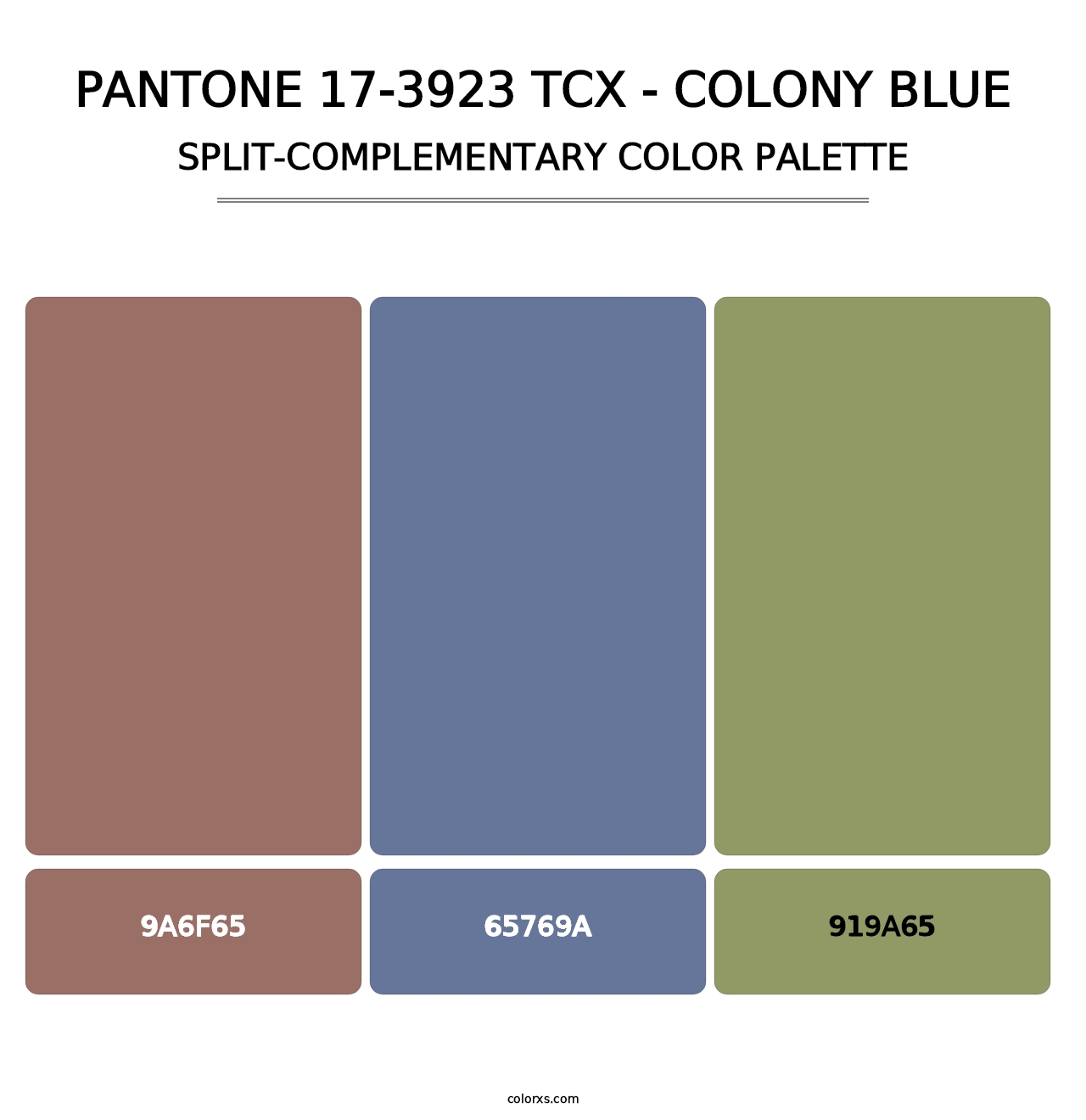PANTONE 17-3923 TCX - Colony Blue - Split-Complementary Color Palette