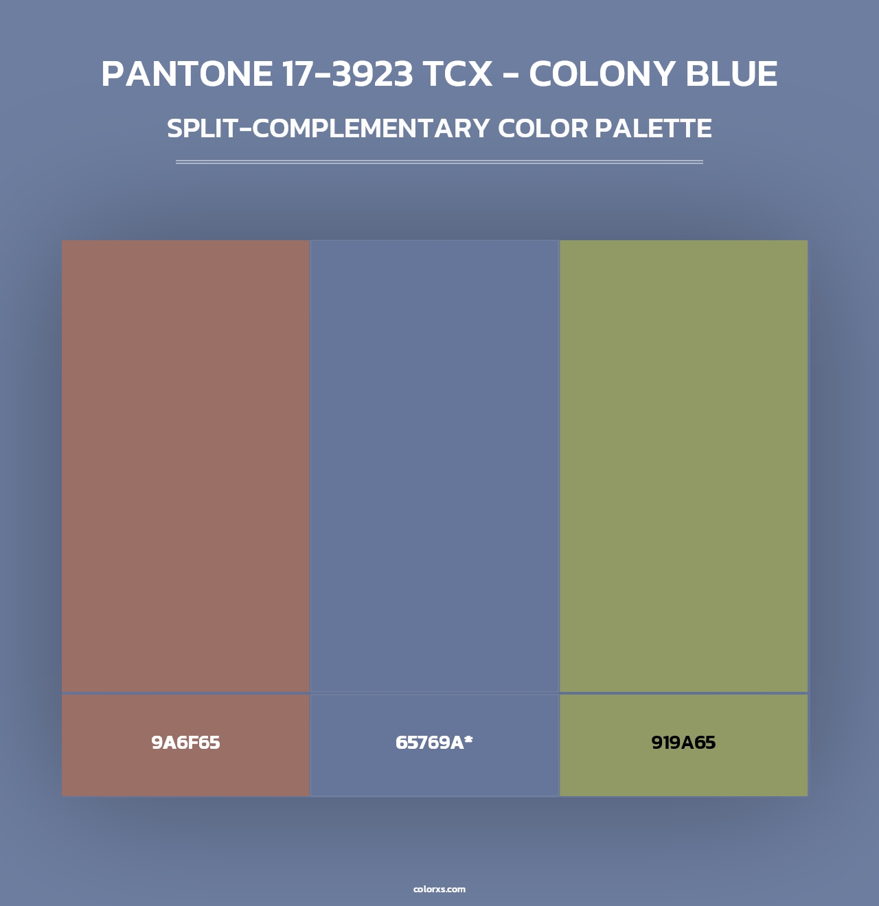 PANTONE 17-3923 TCX - Colony Blue - Split-Complementary Color Palette