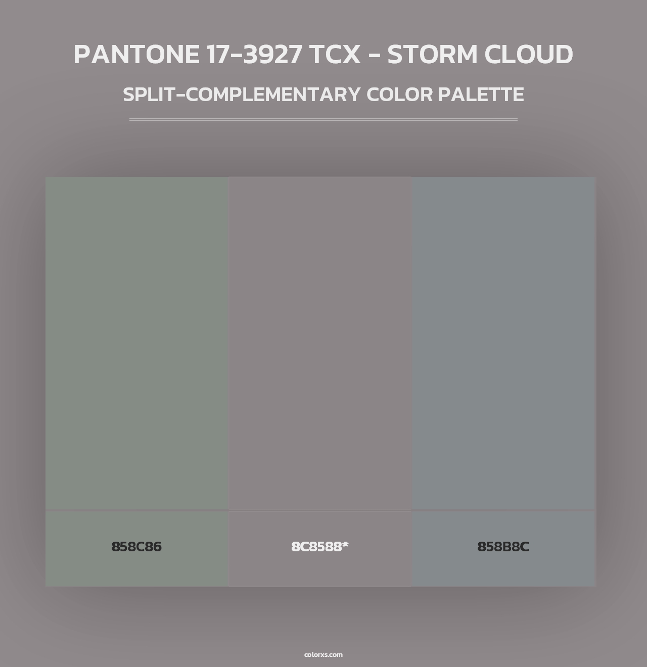 PANTONE 17-3927 TCX - Storm Cloud - Split-Complementary Color Palette