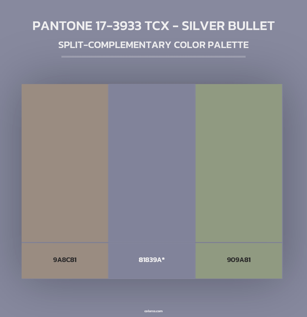 PANTONE 17-3933 TCX - Silver Bullet - Split-Complementary Color Palette