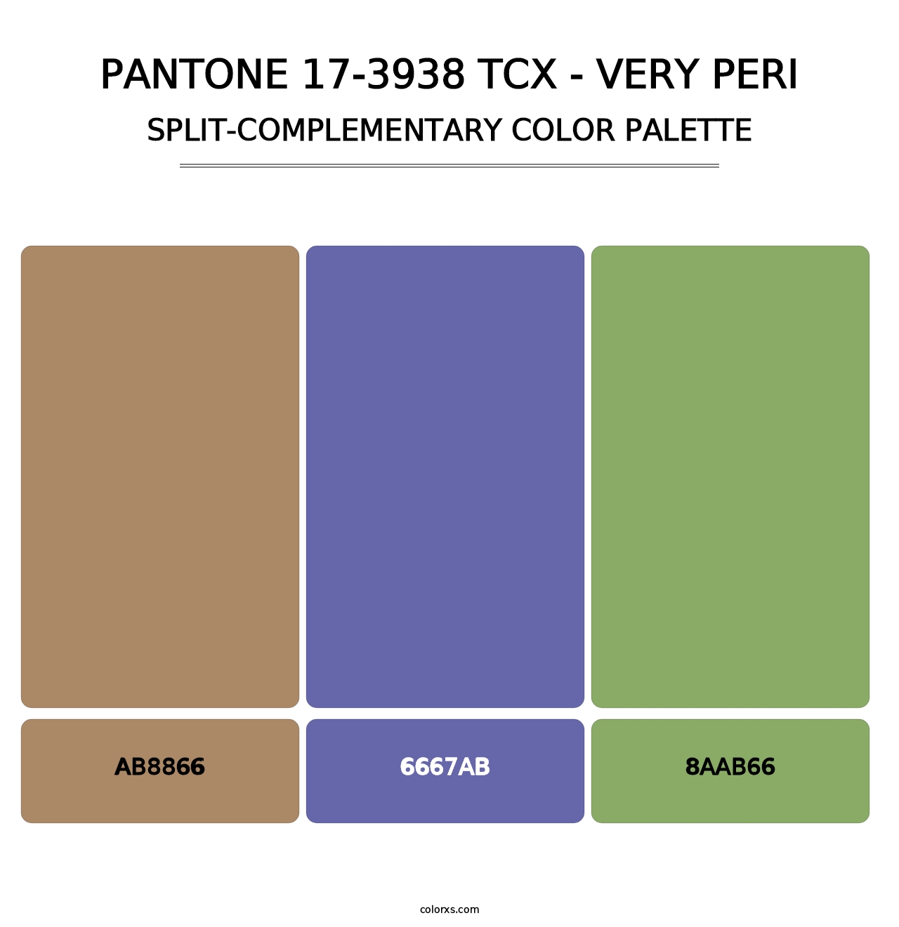 PANTONE 17-3938 TCX - Very Peri - Split-Complementary Color Palette