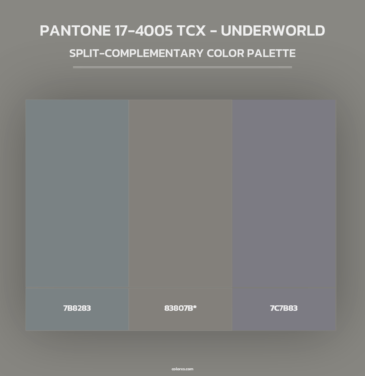 PANTONE 17-4005 TCX - Underworld - Split-Complementary Color Palette