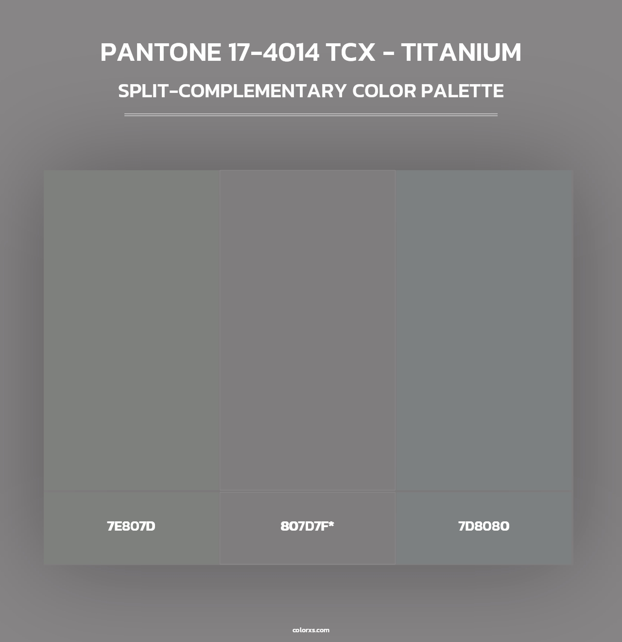 PANTONE 17-4014 TCX - Titanium - Split-Complementary Color Palette