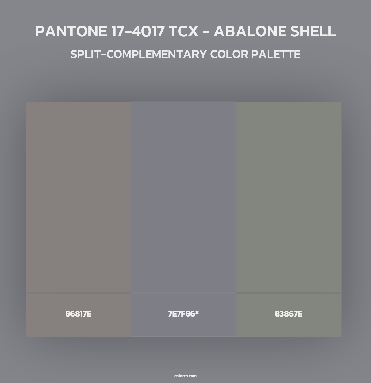 PANTONE 17-4017 TCX - Abalone Shell - Split-Complementary Color Palette