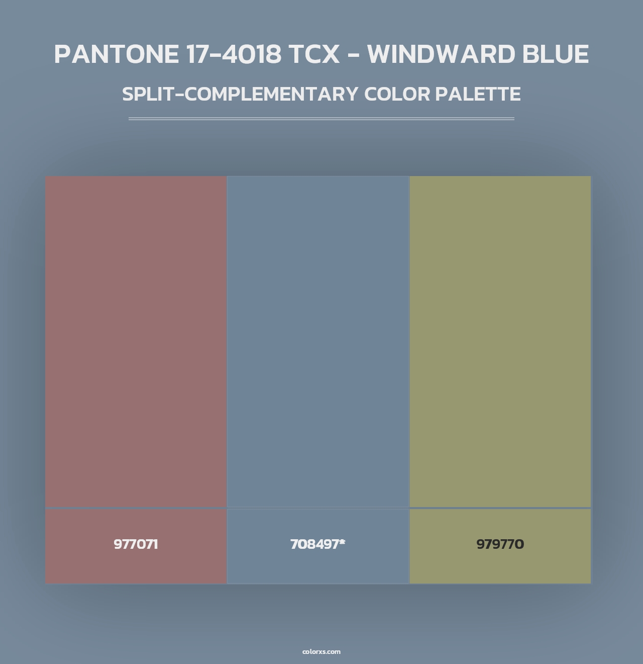 PANTONE 17-4018 TCX - Windward Blue - Split-Complementary Color Palette