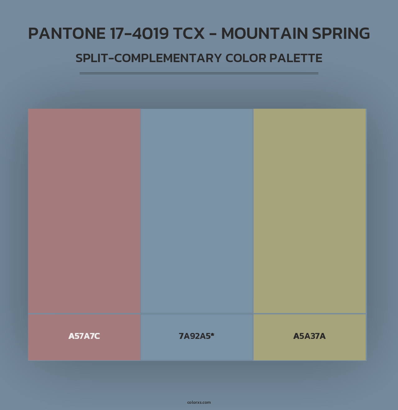 PANTONE 17-4019 TCX - Mountain Spring - Split-Complementary Color Palette