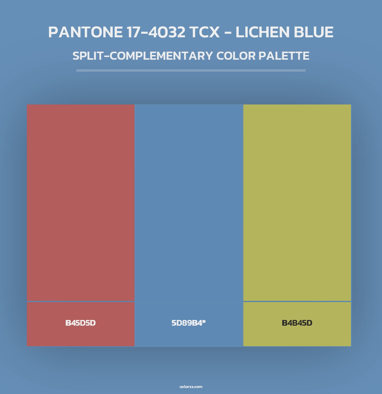 PANTONE 17-4032 TCX - Lichen Blue - Split-Complementary Color Palette