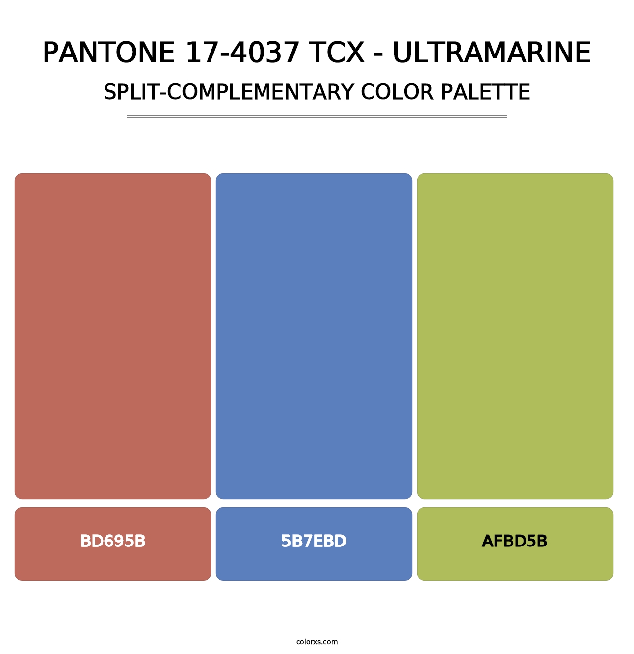 PANTONE 17-4037 TCX - Ultramarine - Split-Complementary Color Palette