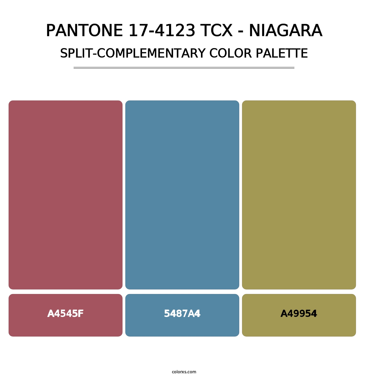 PANTONE 17-4123 TCX - Niagara - Split-Complementary Color Palette