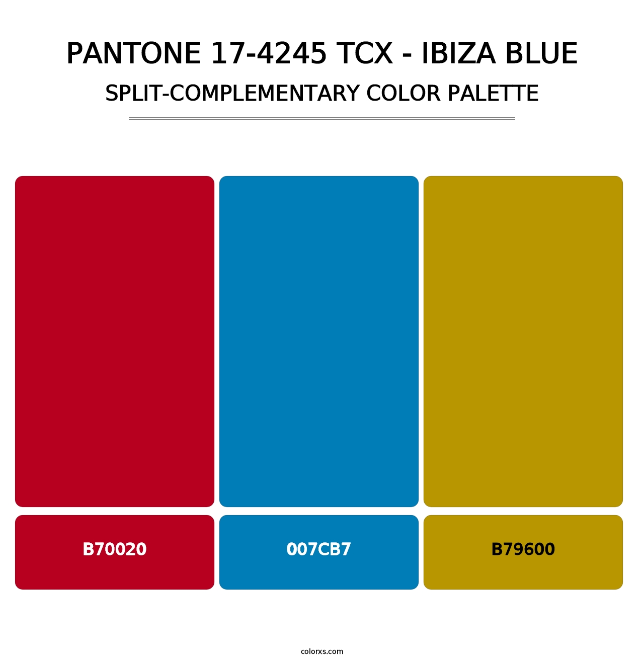 PANTONE 17-4245 TCX - Ibiza Blue - Split-Complementary Color Palette