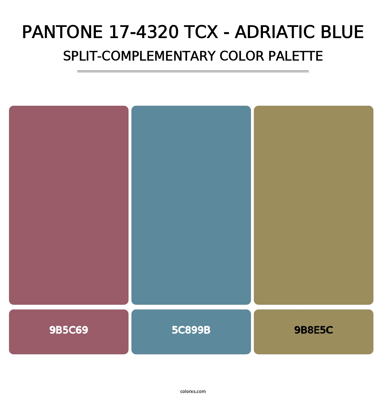 PANTONE 17-4320 TCX - Adriatic Blue - Split-Complementary Color Palette