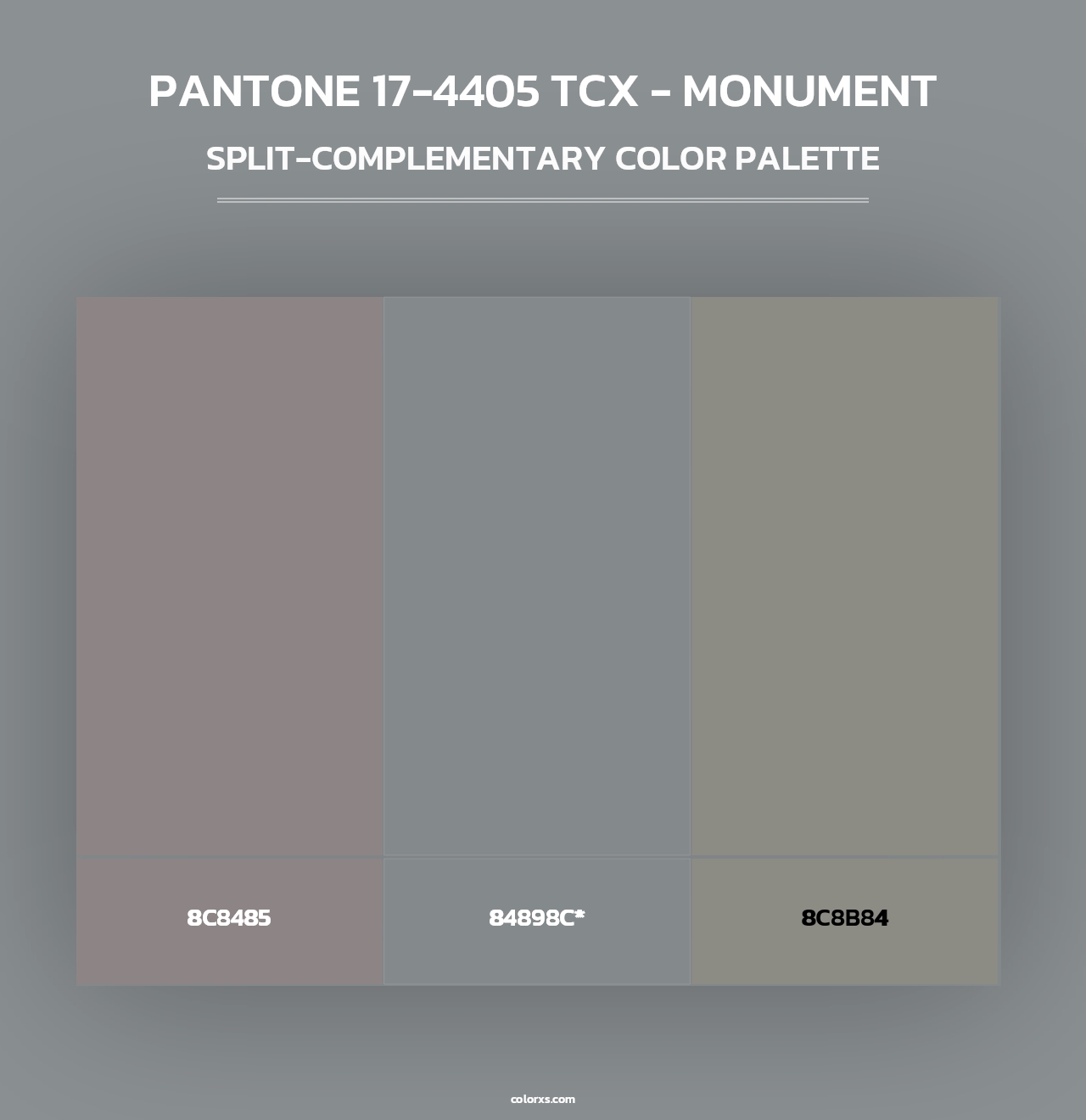 PANTONE 17-4405 TCX - Monument - Split-Complementary Color Palette