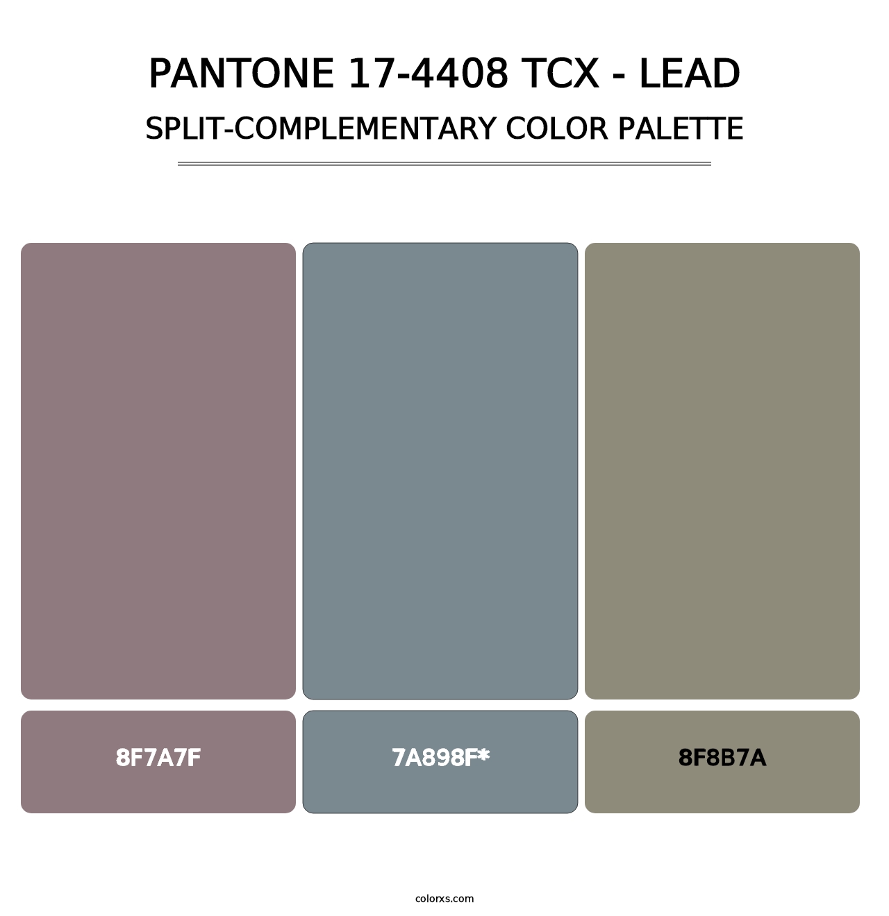 PANTONE 17-4408 TCX - Lead - Split-Complementary Color Palette