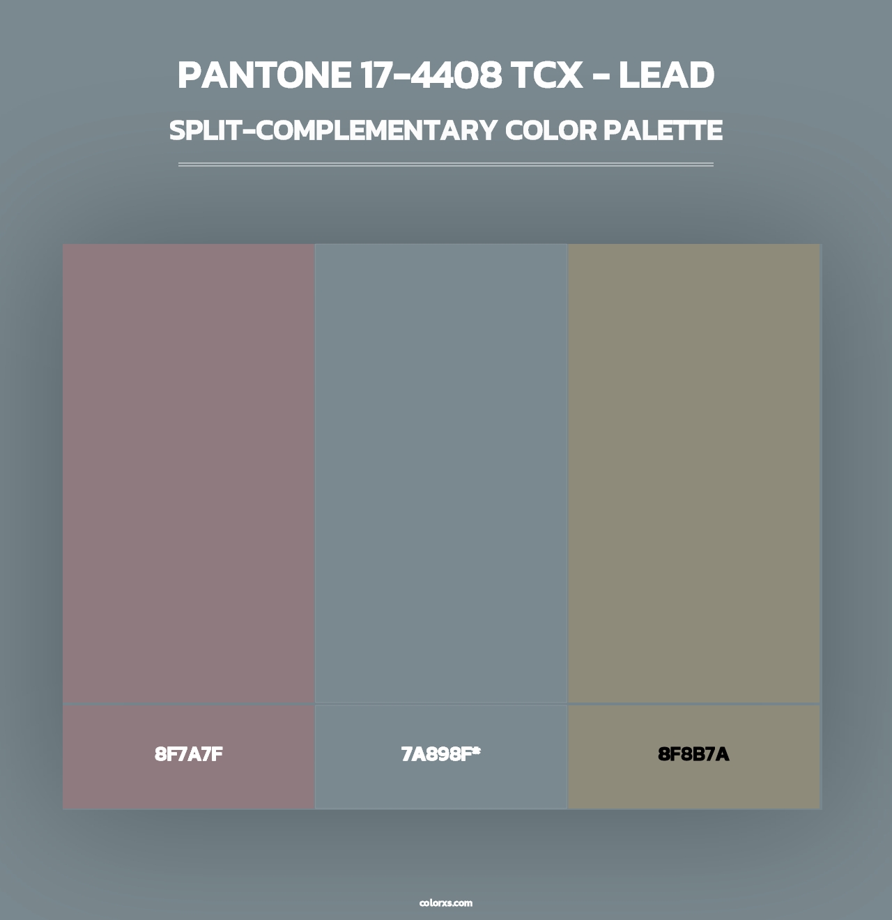 PANTONE 17-4408 TCX - Lead - Split-Complementary Color Palette