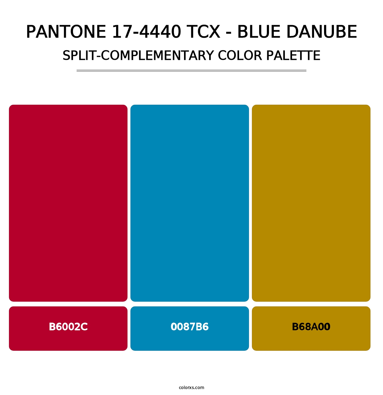PANTONE 17-4440 TCX - Blue Danube - Split-Complementary Color Palette