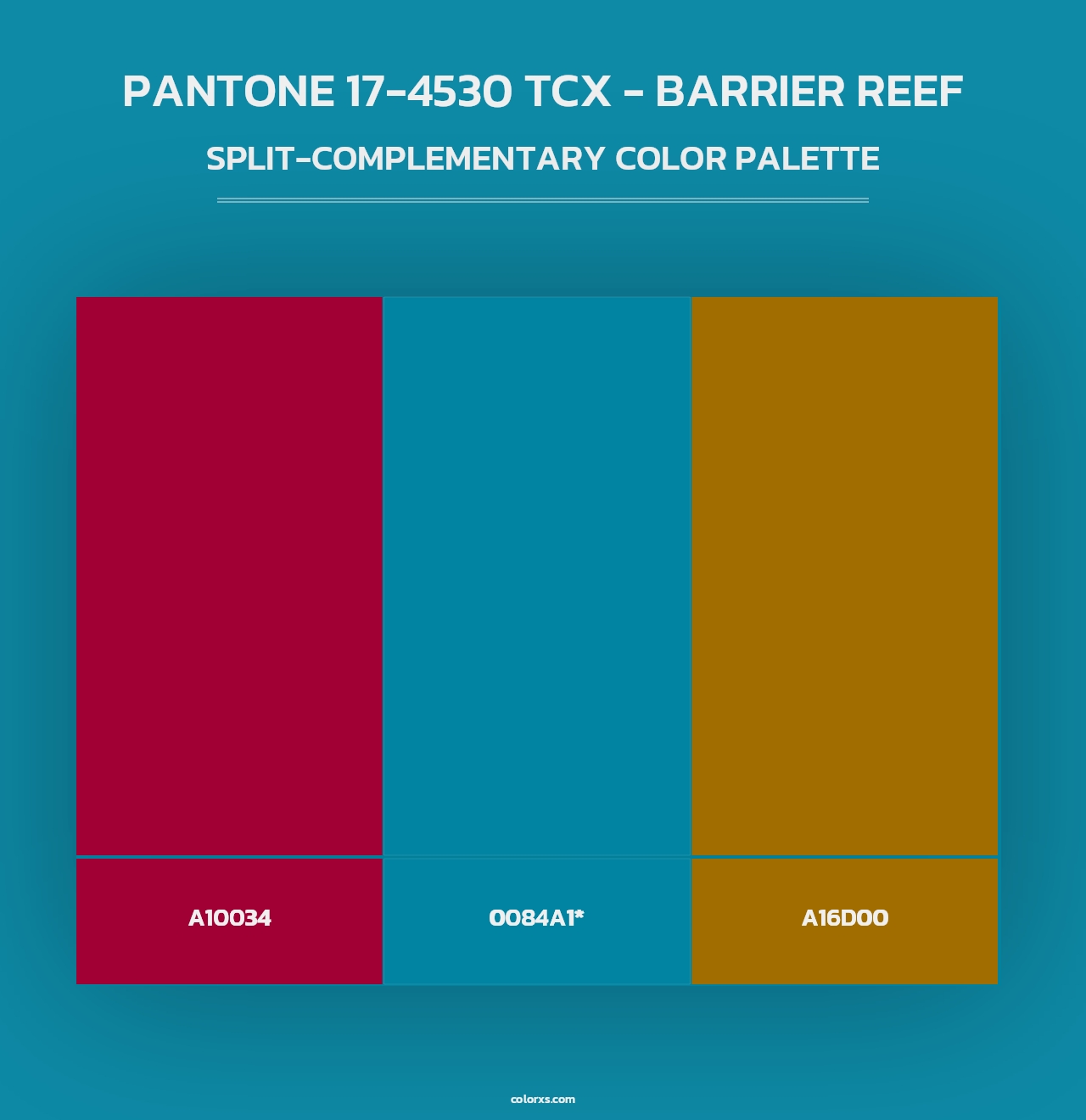 PANTONE 17-4530 TCX - Barrier Reef - Split-Complementary Color Palette