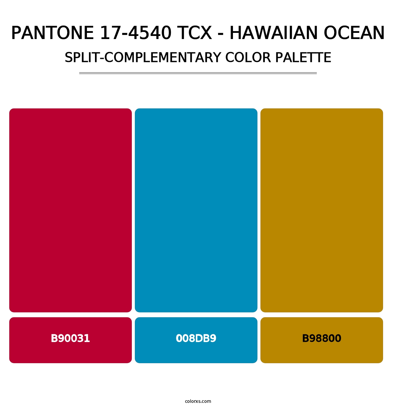PANTONE 17-4540 TCX - Hawaiian Ocean - Split-Complementary Color Palette