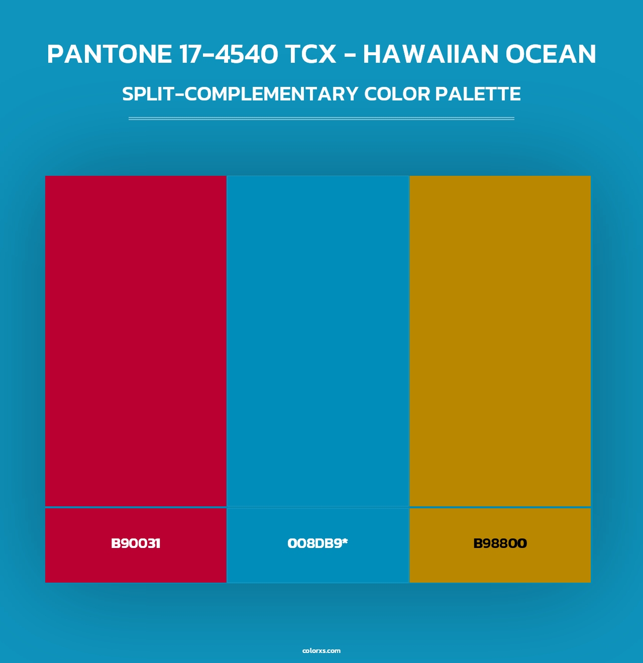 PANTONE 17-4540 TCX - Hawaiian Ocean - Split-Complementary Color Palette