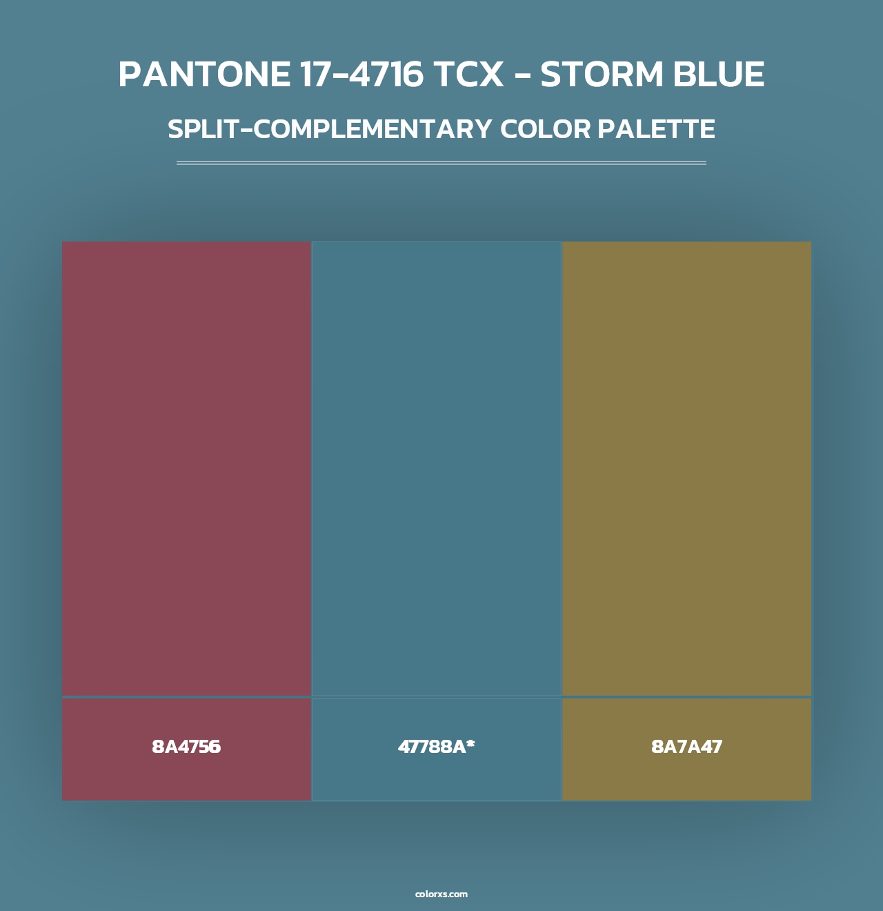 PANTONE 17-4716 TCX - Storm Blue - Split-Complementary Color Palette