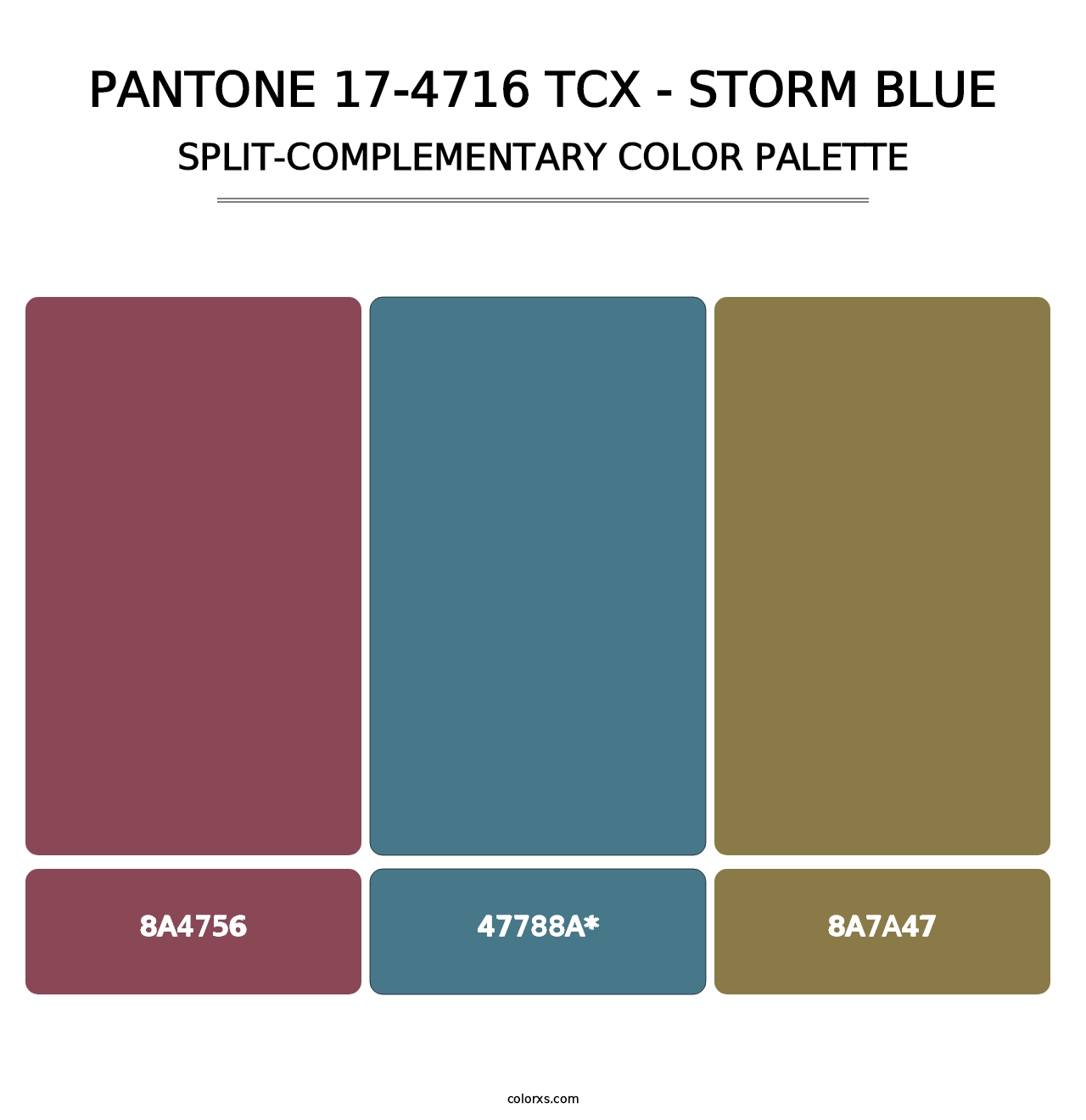PANTONE 17-4716 TCX - Storm Blue - Split-Complementary Color Palette