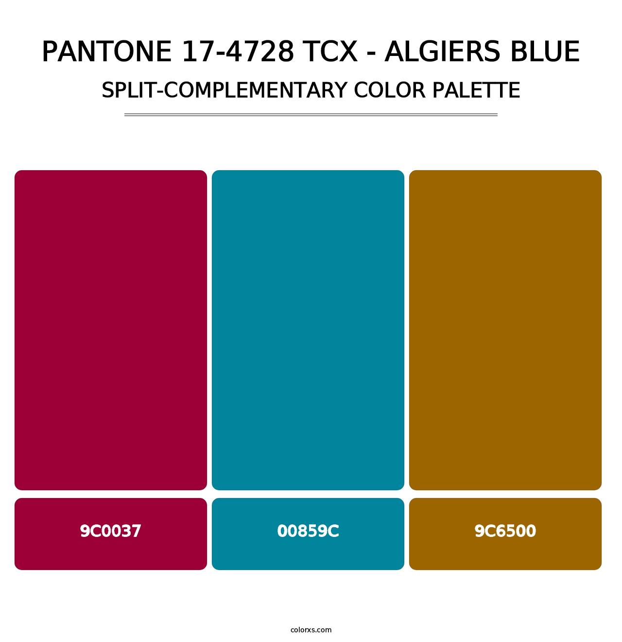 PANTONE 17-4728 TCX - Algiers Blue - Split-Complementary Color Palette
