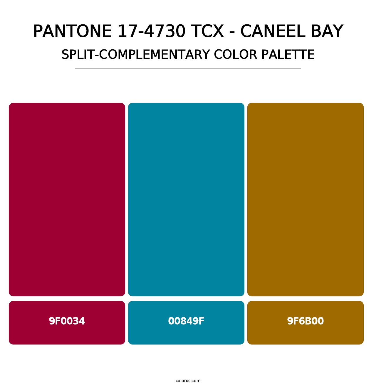 PANTONE 17-4730 TCX - Caneel Bay - Split-Complementary Color Palette