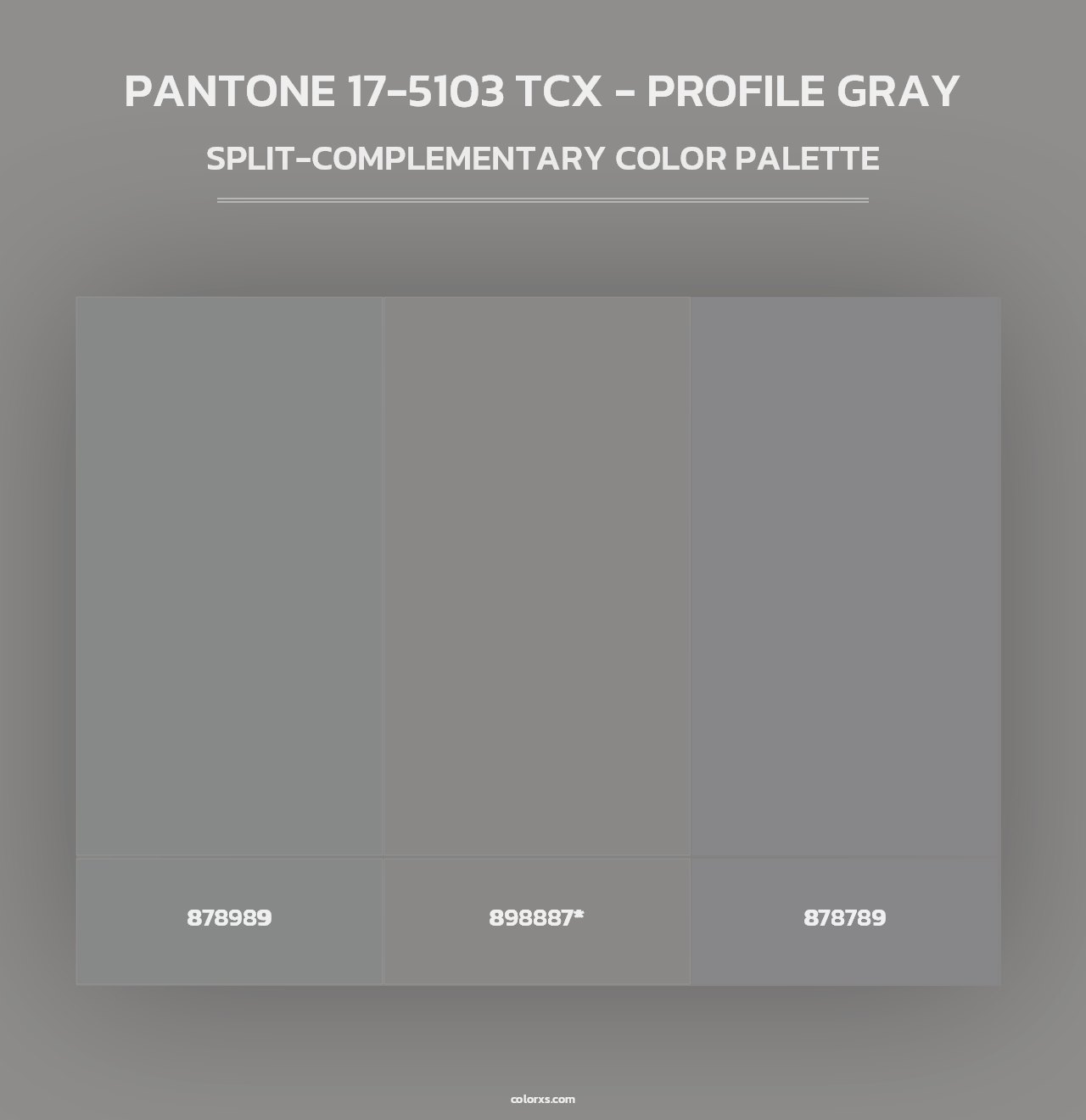 PANTONE 17-5103 TCX - Profile Gray - Split-Complementary Color Palette