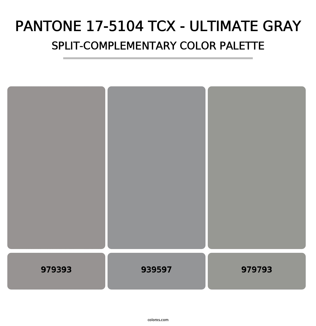 PANTONE 17-5104 TCX - Ultimate Gray - Split-Complementary Color Palette