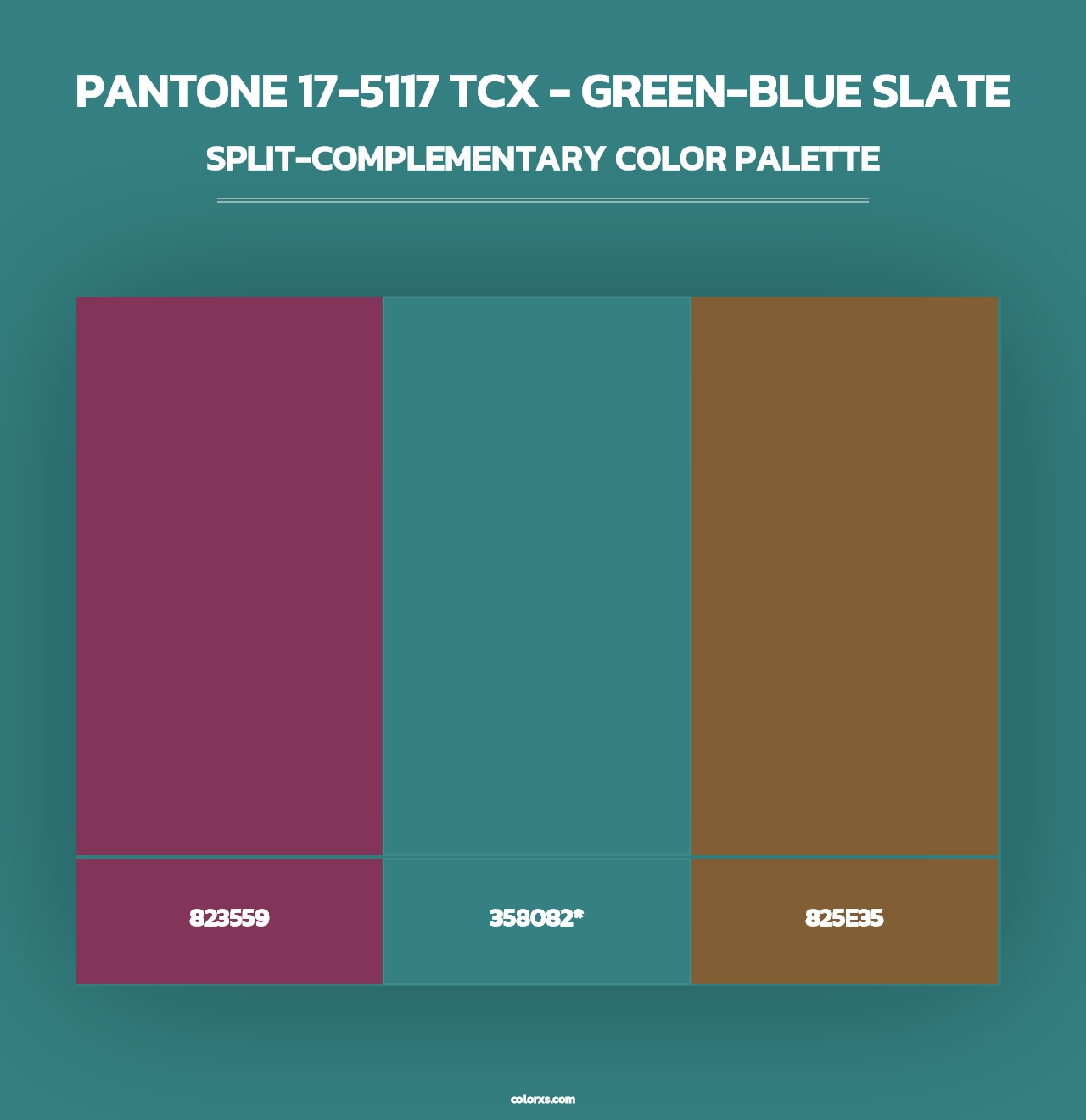 PANTONE 17-5117 TCX - Green-Blue Slate - Split-Complementary Color Palette