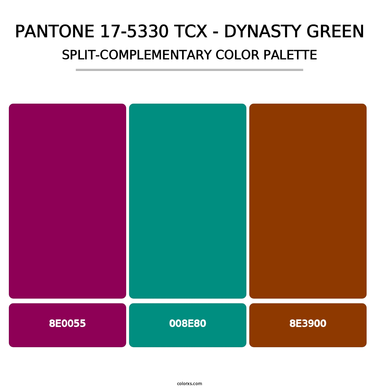 PANTONE 17-5330 TCX - Dynasty Green - Split-Complementary Color Palette