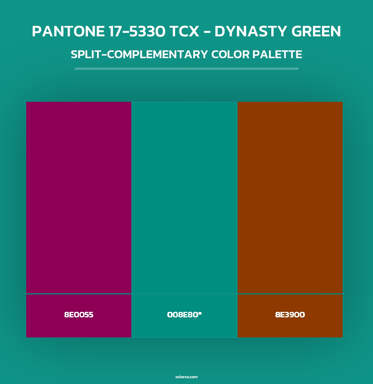 PANTONE 17-5330 TCX - Dynasty Green - Split-Complementary Color Palette