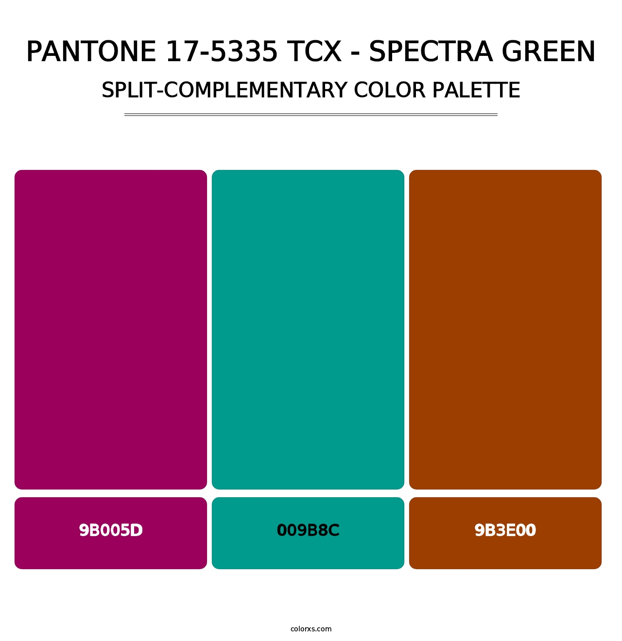 PANTONE 17-5335 TCX - Spectra Green - Split-Complementary Color Palette