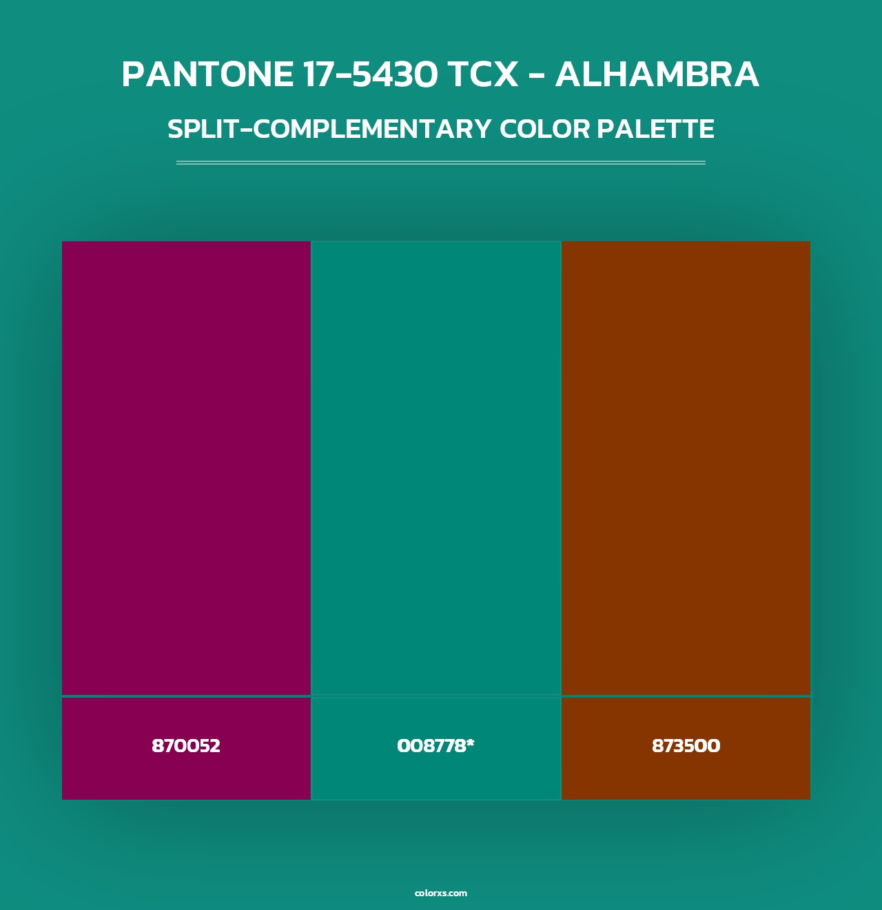 PANTONE 17-5430 TCX - Alhambra - Split-Complementary Color Palette