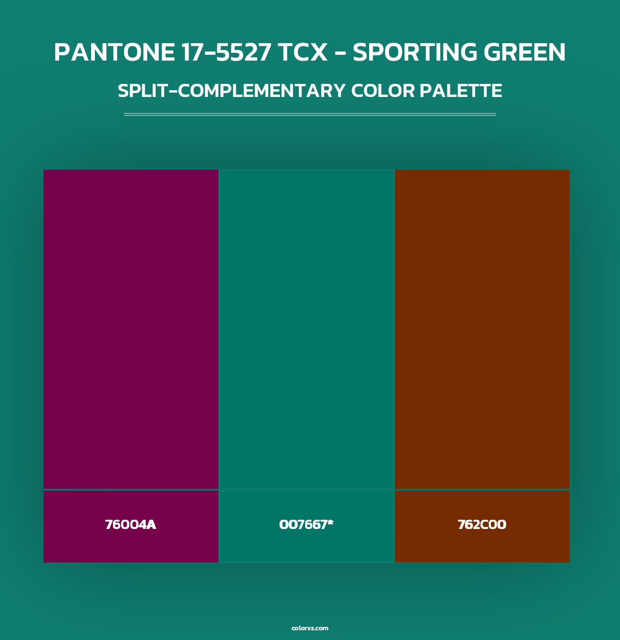 PANTONE 17-5527 TCX - Sporting Green - Split-Complementary Color Palette