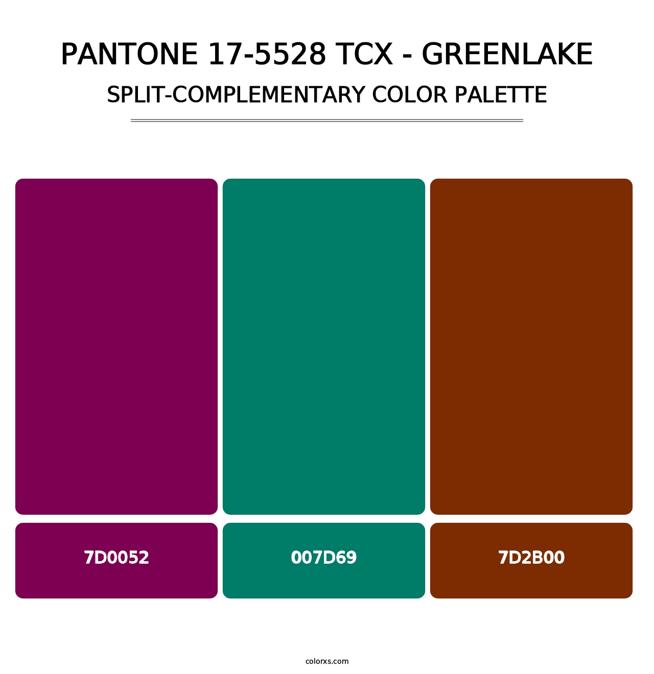 PANTONE 17-5528 TCX - Greenlake - Split-Complementary Color Palette